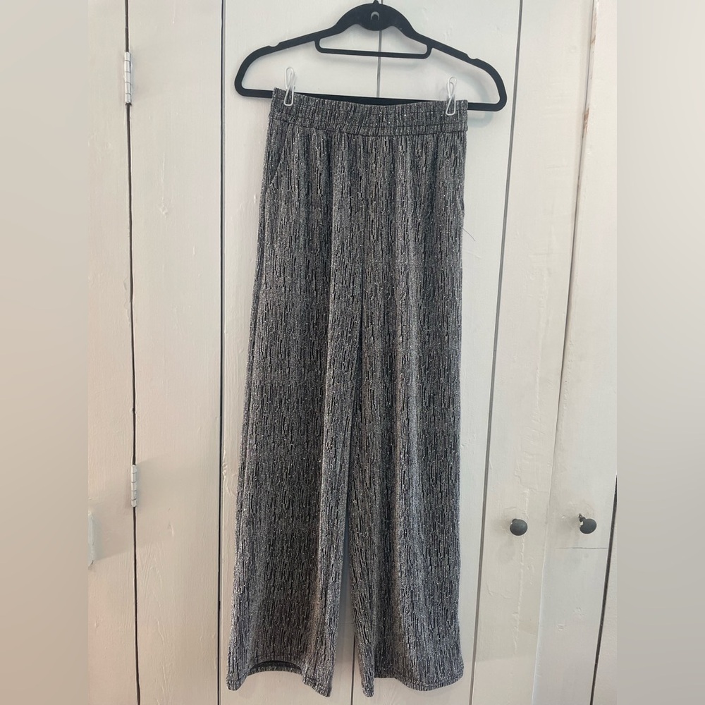 Stylish Black and White Wide-Leg Pants